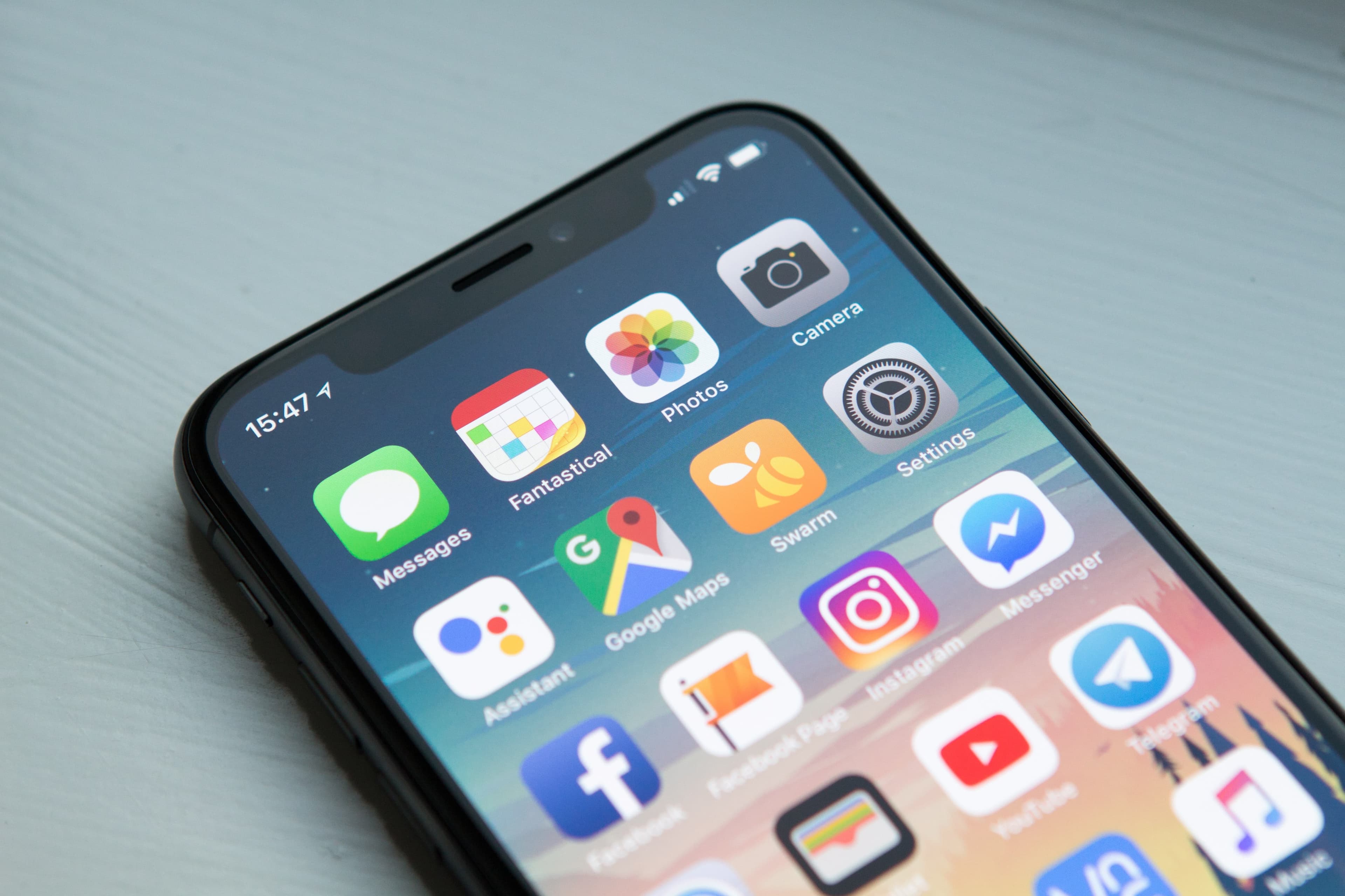 Mobile application on a smartphone screen