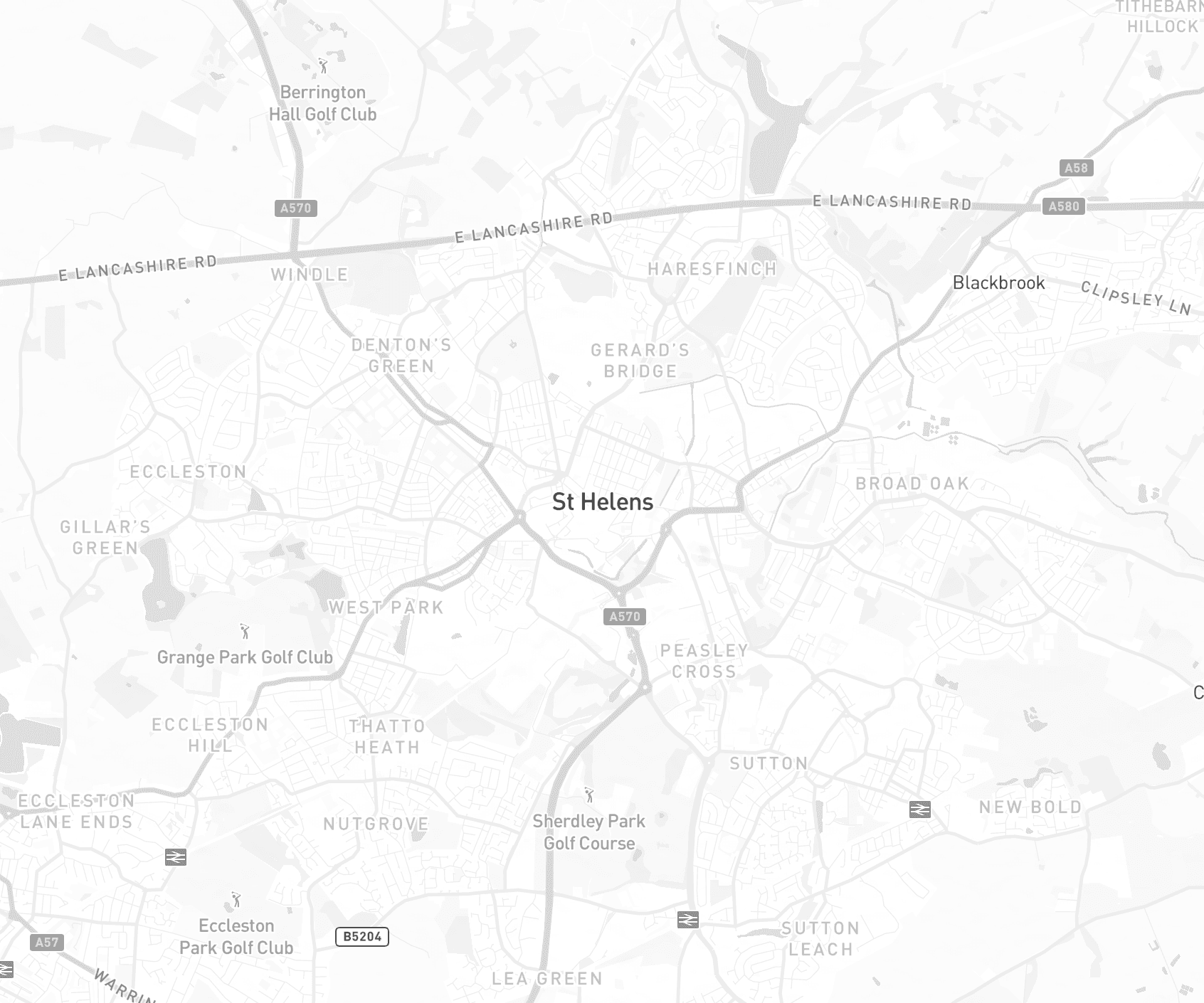Map of St Helens showing local search results