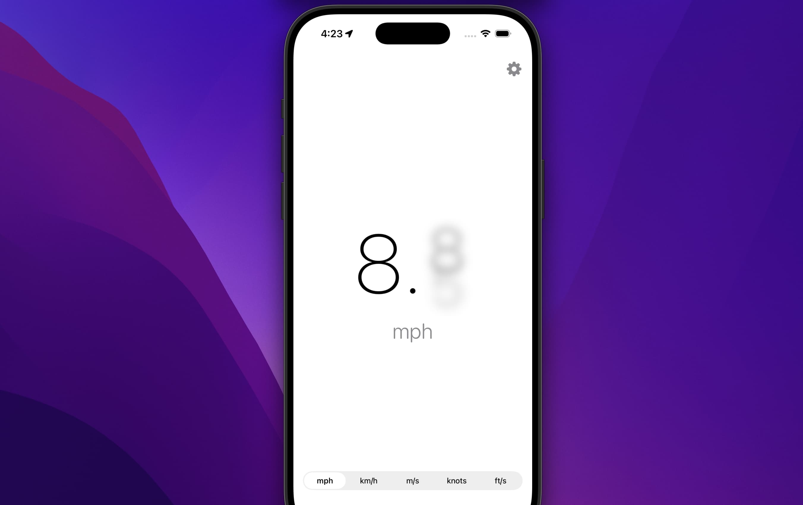 Lightweight iOS Speedometer interface