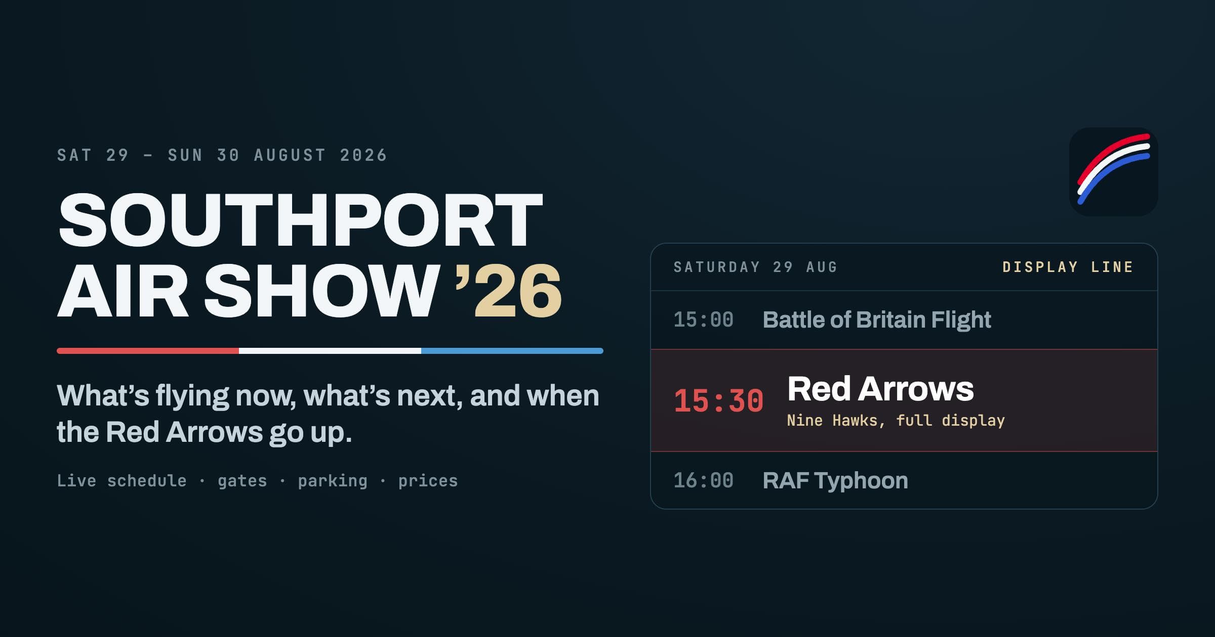 Southport Air Show Times schedule app