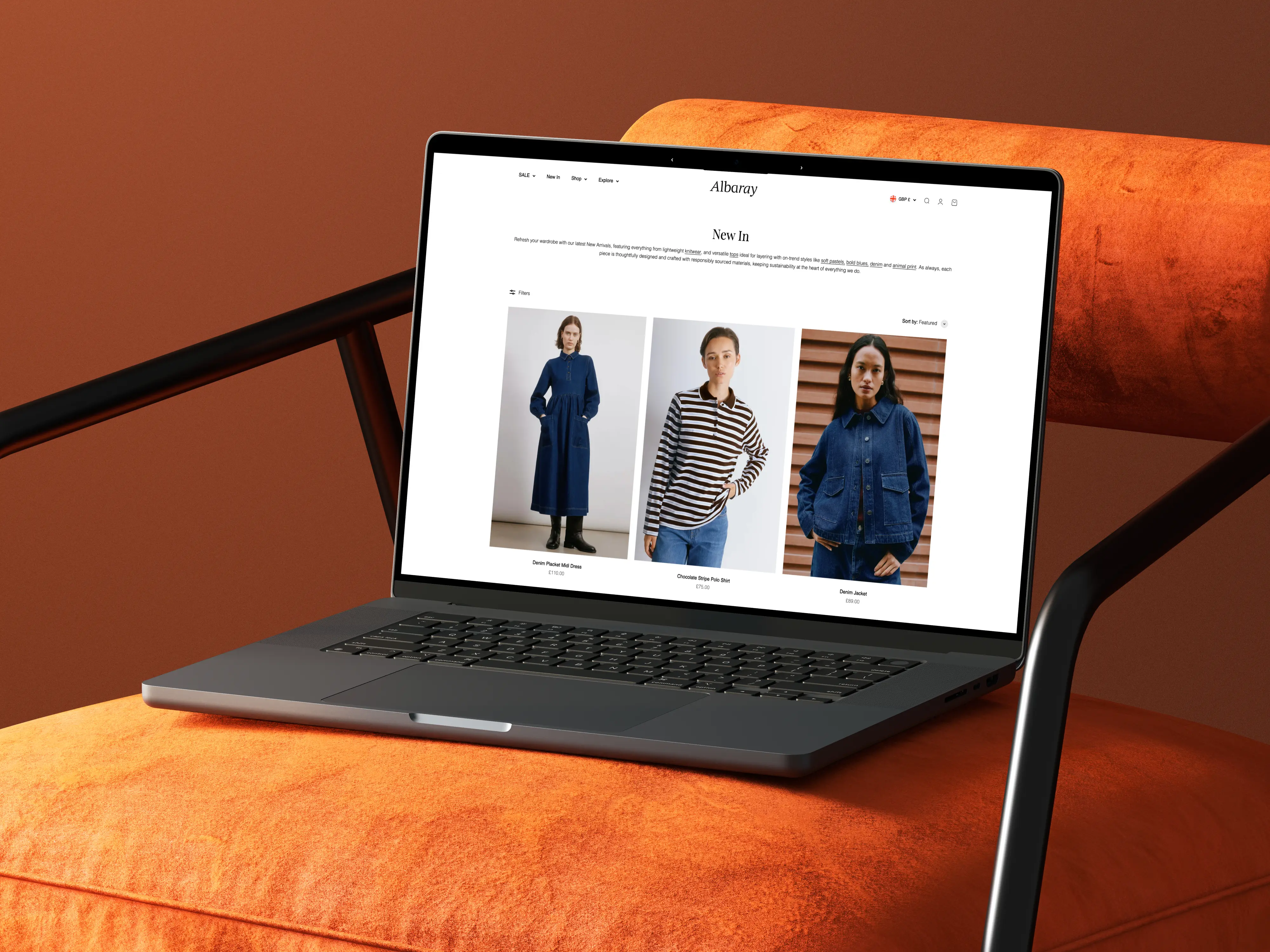 Albaray website on a laptop screen