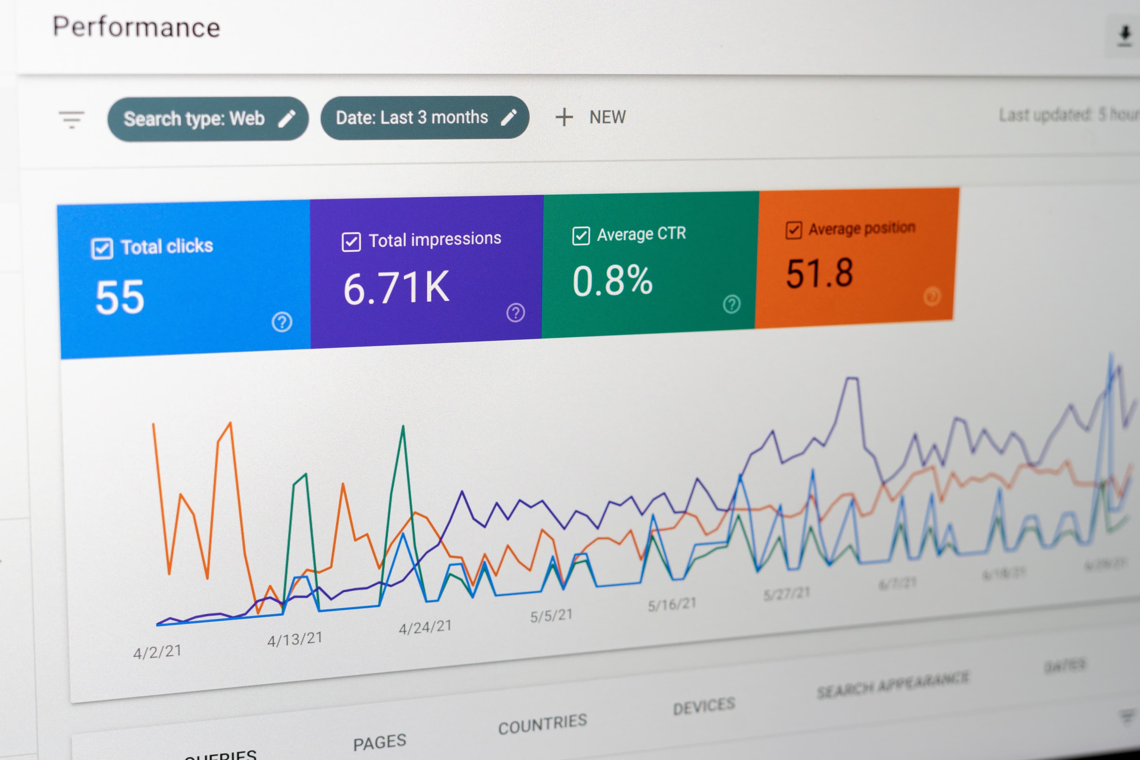 Search Engine Optimisation on a laptop screen
